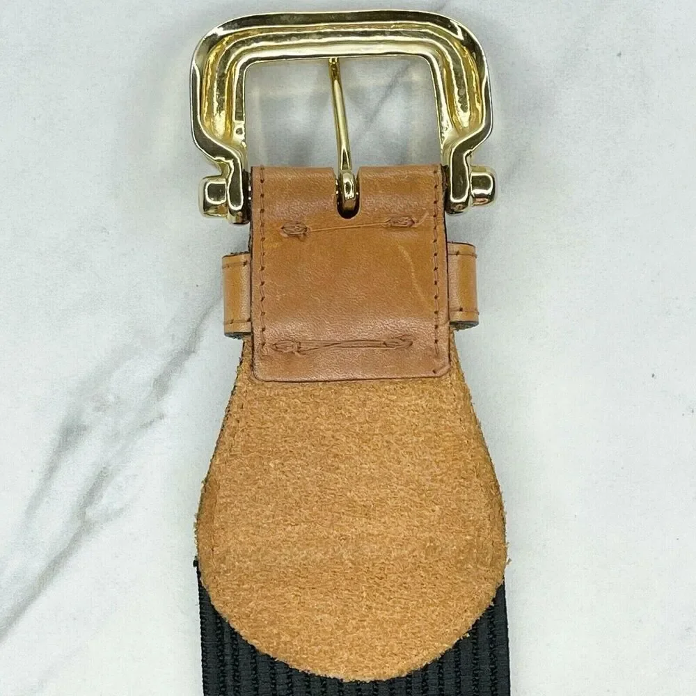Vintage The Limited Stretch Belt Leather Trim Gold Hardware Medium (M) ✨